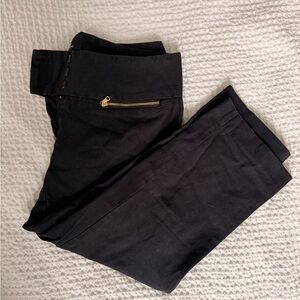 Alfani Black Trousers with Gold Zipper Details